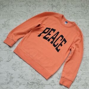 Old Navy Vibrant Orange Sweater with Peace Graphic
